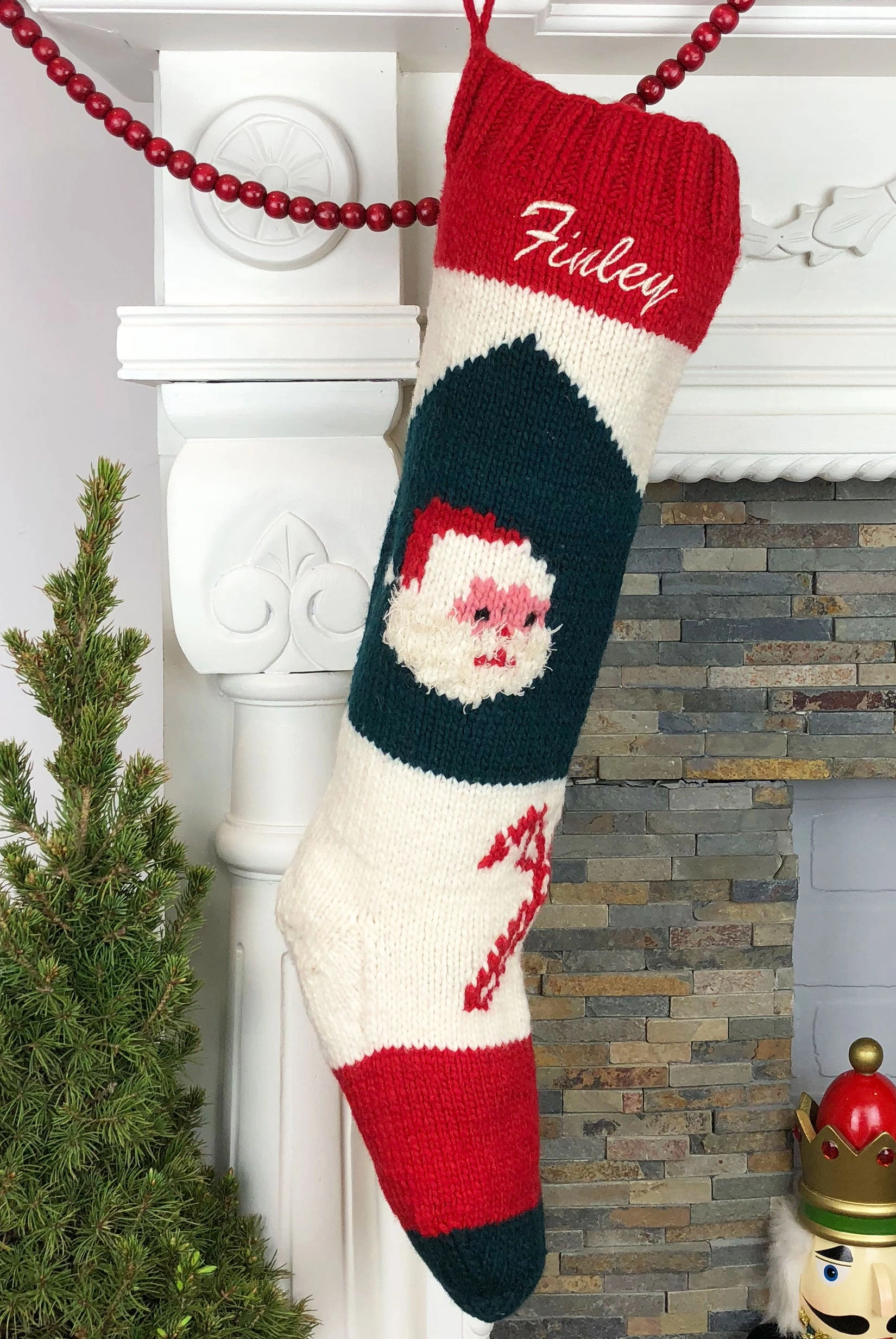 Cozy Christmas Cheer Custom Knitted Stocking Your Name Santa's Best Gift