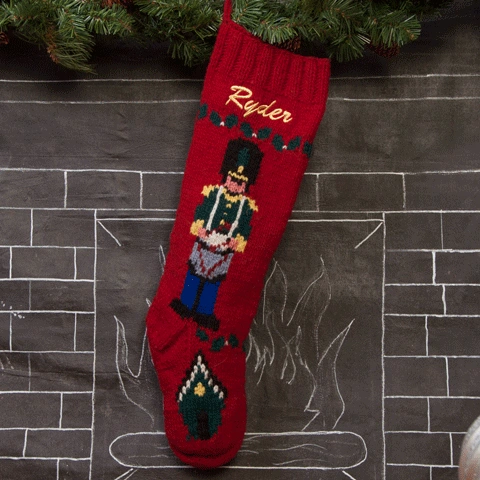 Cozy Drummer Boy Stocking Hand Knit Wool Holiday Cheer!